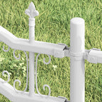 Recinzione da Giardino KAMPEN 240 x 140 cm Acciaio Verniciato Bianco