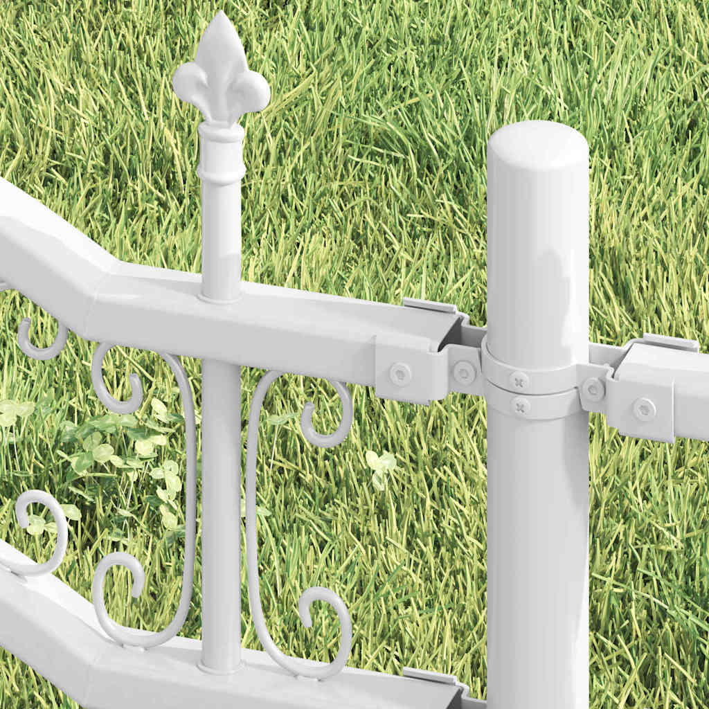 Recinzione da Giardino KAMPEN 240 x 140 cm Acciaio Verniciato Bianco