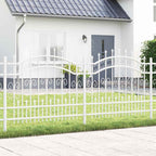 Recinzione da Giardino KAMPEN 240 x 140 cm Acciaio Verniciato Bianco
