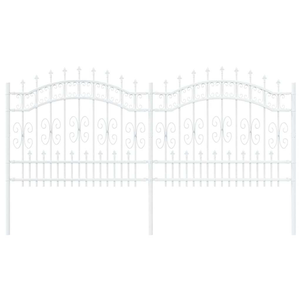 Recinzione da Giardino KAMPEN 240 x 140 cm Acciaio Verniciato Bianco