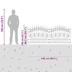Recinzione da Giardino KAMPEN 240 x 140 cm Acciaio Verniciato Bianco