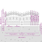 Recinzione da Giardino KAMPEN 240 x 140 cm Acciaio Verniciato Bianco