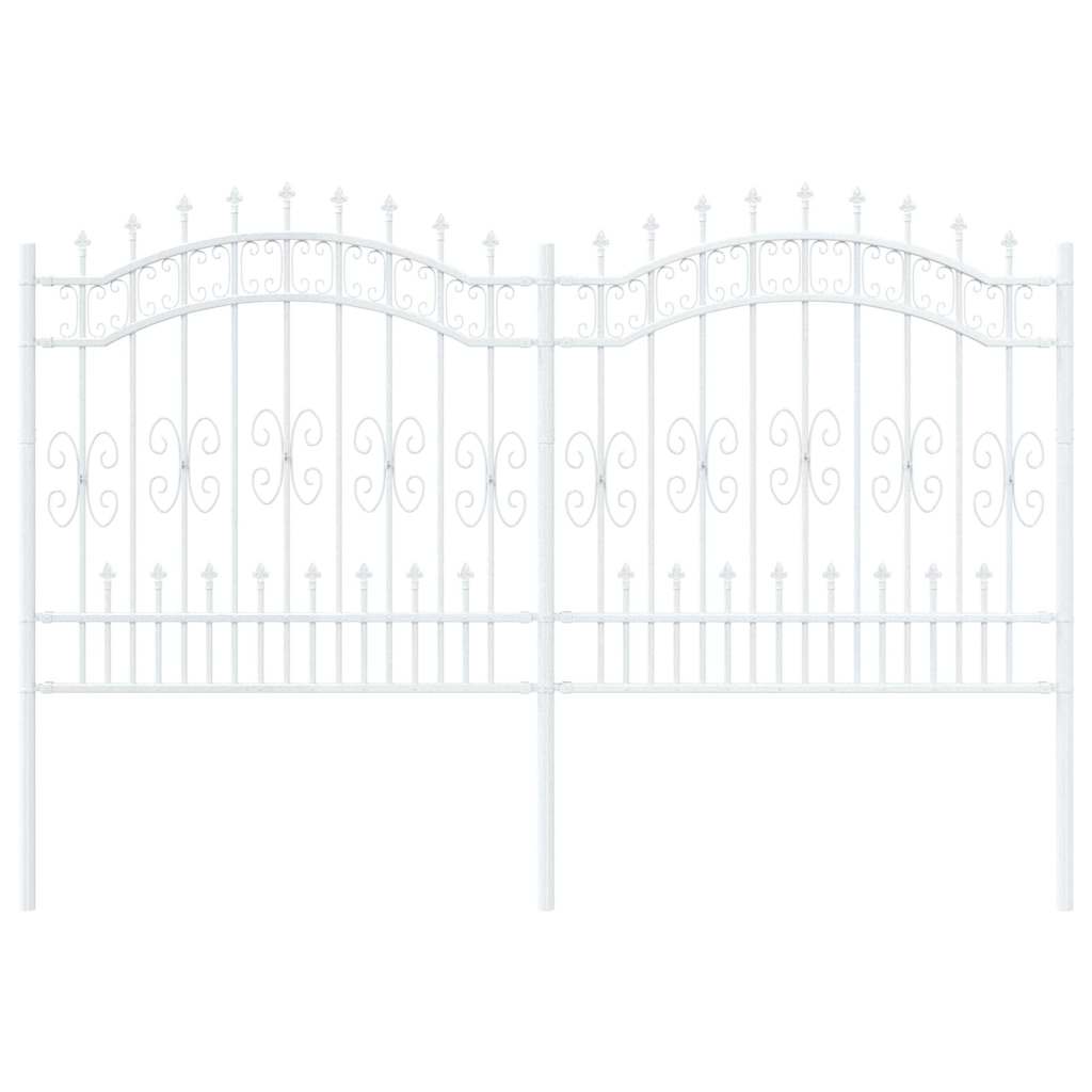 Recinzione da Giardino KAMPEN 240 x 166 cm Mesh Acciaio Bianco