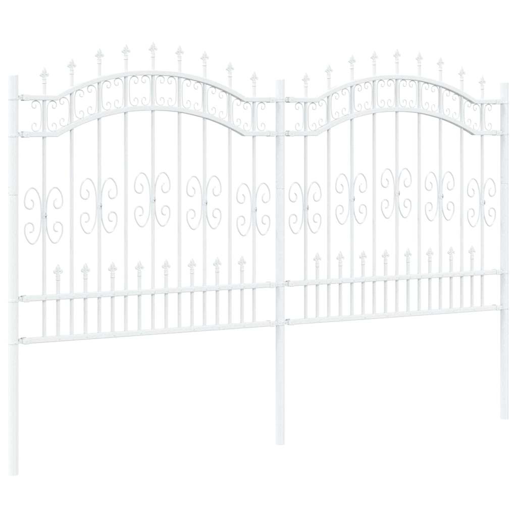 Recinzione da Giardino KAMPEN 240 x 166 cm Mesh Acciaio Bianco
