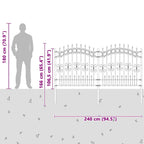 Recinzione da Giardino KAMPEN 240 x 166 cm Mesh Acciaio Bianco