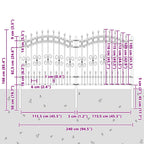 Recinzione da Giardino KAMPEN 240 x 166 cm Mesh Acciaio Bianco