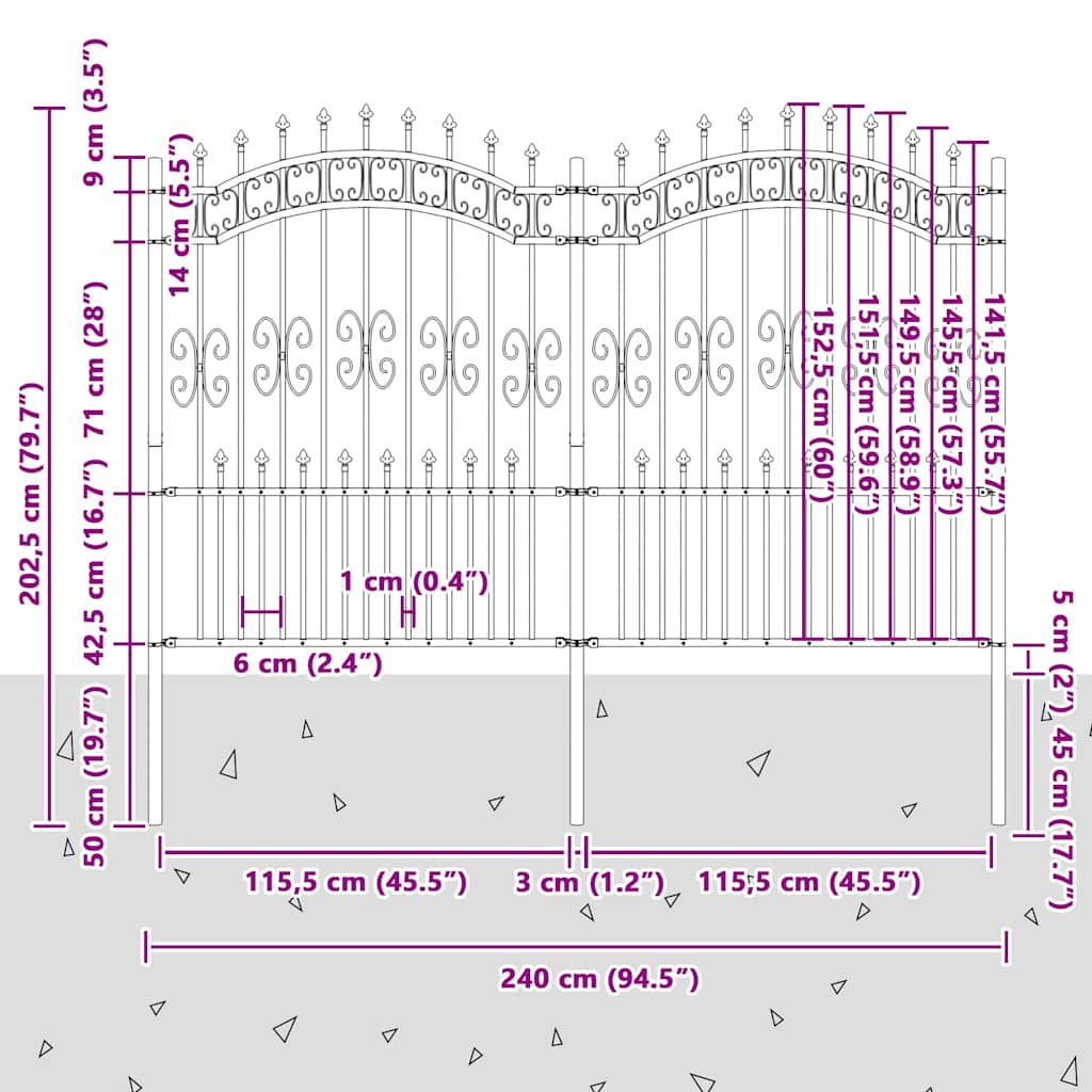 Recinzione per Giardino KAMPEN Bianco