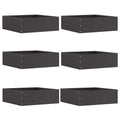 Bordura per Prato 6 pezzi Nero 40 x 40 x 13 cm Acciaio