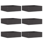 Bordura per Prato 6 pezzi Nero 40 x 40 x 13 cm Acciaio