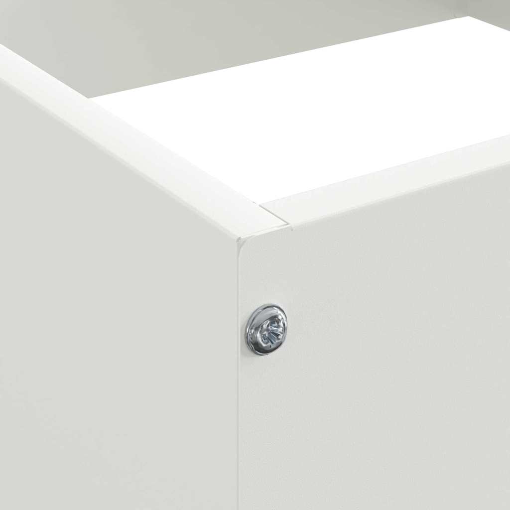 Bordura per Prato 6 pezzi Bianco 40 x 40 x 13 cm Acciaio
