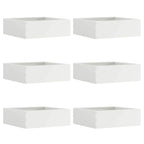 Bordura per Prato 6 pezzi Bianco 40 x 40 x 13 cm Acciaio