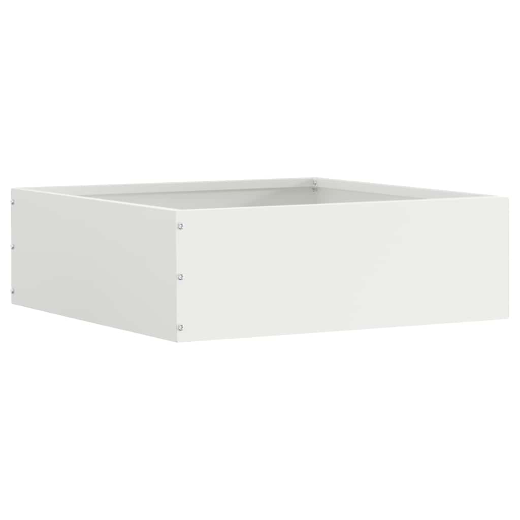 Bordura per Prato 6 pezzi Bianco 40 x 40 x 13 cm Acciaio