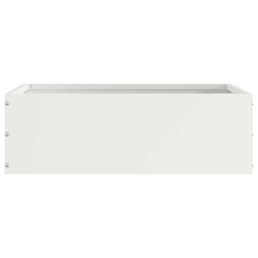 Bordura per Prato 6 pezzi Bianco 40 x 40 x 13 cm Acciaio