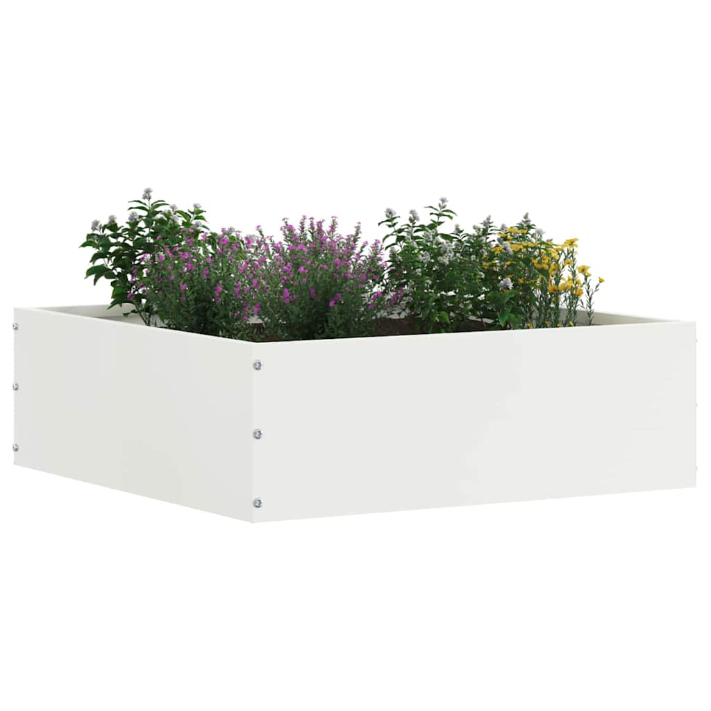 Bordura per Prato 6 pezzi Bianco 40 x 40 x 13 cm Acciaio