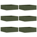 Bordura per Prato 6 pezzi Verde oliva 40 x 40 x 13 cm Acciaio