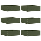 Bordura per Prato 6 pezzi Verde oliva 40 x 40 x 13 cm Acciaio