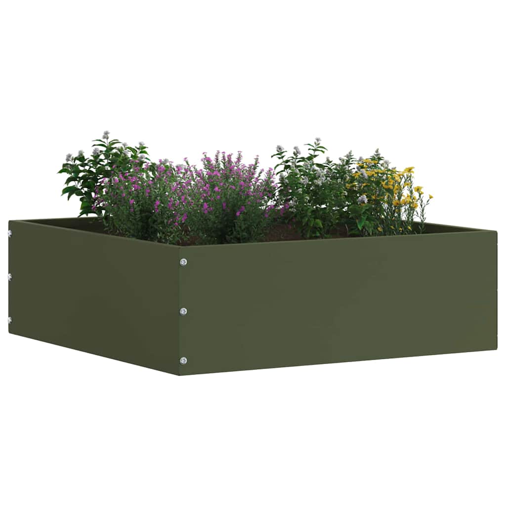 Bordura per Prato 6 pezzi Verde oliva 40 x 40 x 13 cm Acciaio