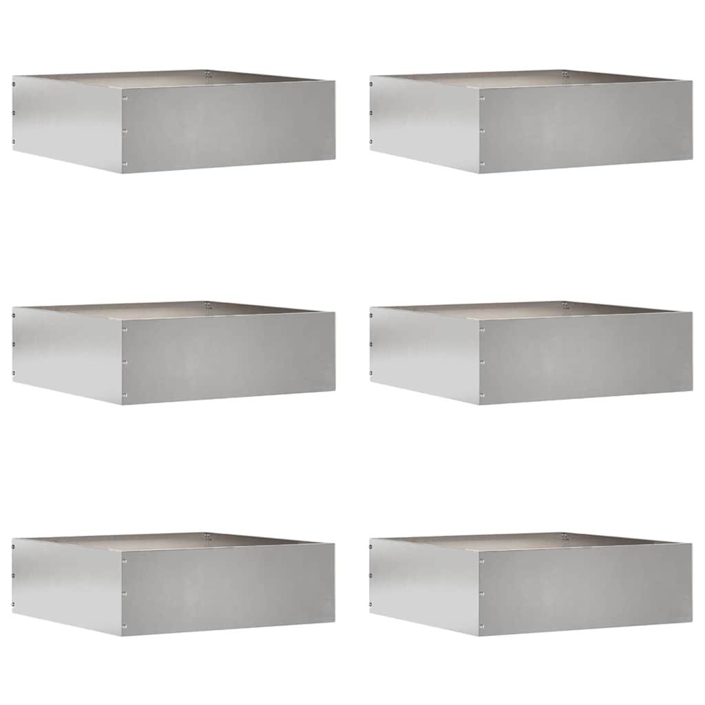 Bordura per Prato 6 pezzi Argento 40 x 40 x 13 cm