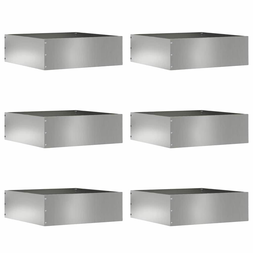 Bordura per Prato 6 pz Argento 40 x 40 x 13 cm Acciaio Zincato