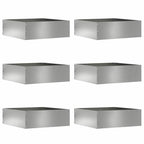 Bordura per Prato 6 pz Argento 40 x 40 x 13 cm Acciaio Zincato