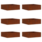 Bordura per Prato 6 pcs Acciaio Ruggine 40 x 40 x 13 cm