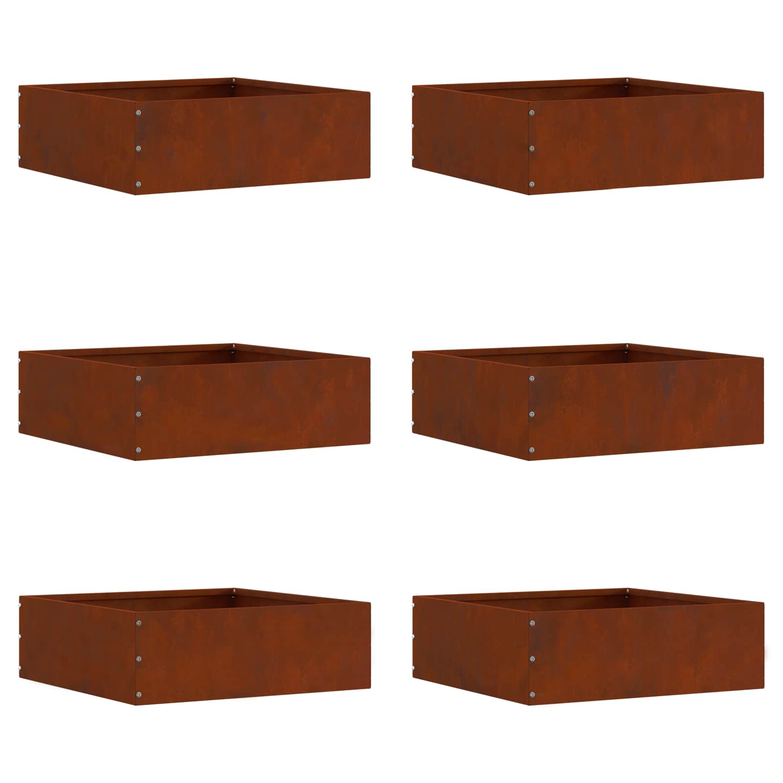 Bordura per Prato 6 pcs Acciaio Ruggine 40 x 40 x 13 cm