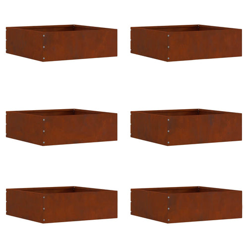 Bordura per Prato 6 pcs Acciaio Ruggine 40 x 40 x 13 cm