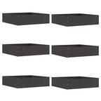 Bordura per Prato 6 pcs Nero 50 x 50 x 13 cm Acciaio
