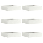 Bordura per Prato 6 pcs Bianco 50 x 50 x 13 cm Acciaio