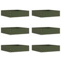 Bordura per Prato 6 pezzi Verde oliva 50 x 50 x 13 cm Acciaio