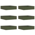 Bordura per Prato 6 pezzi Verde oliva 50 x 50 x 13 cm Acciaio