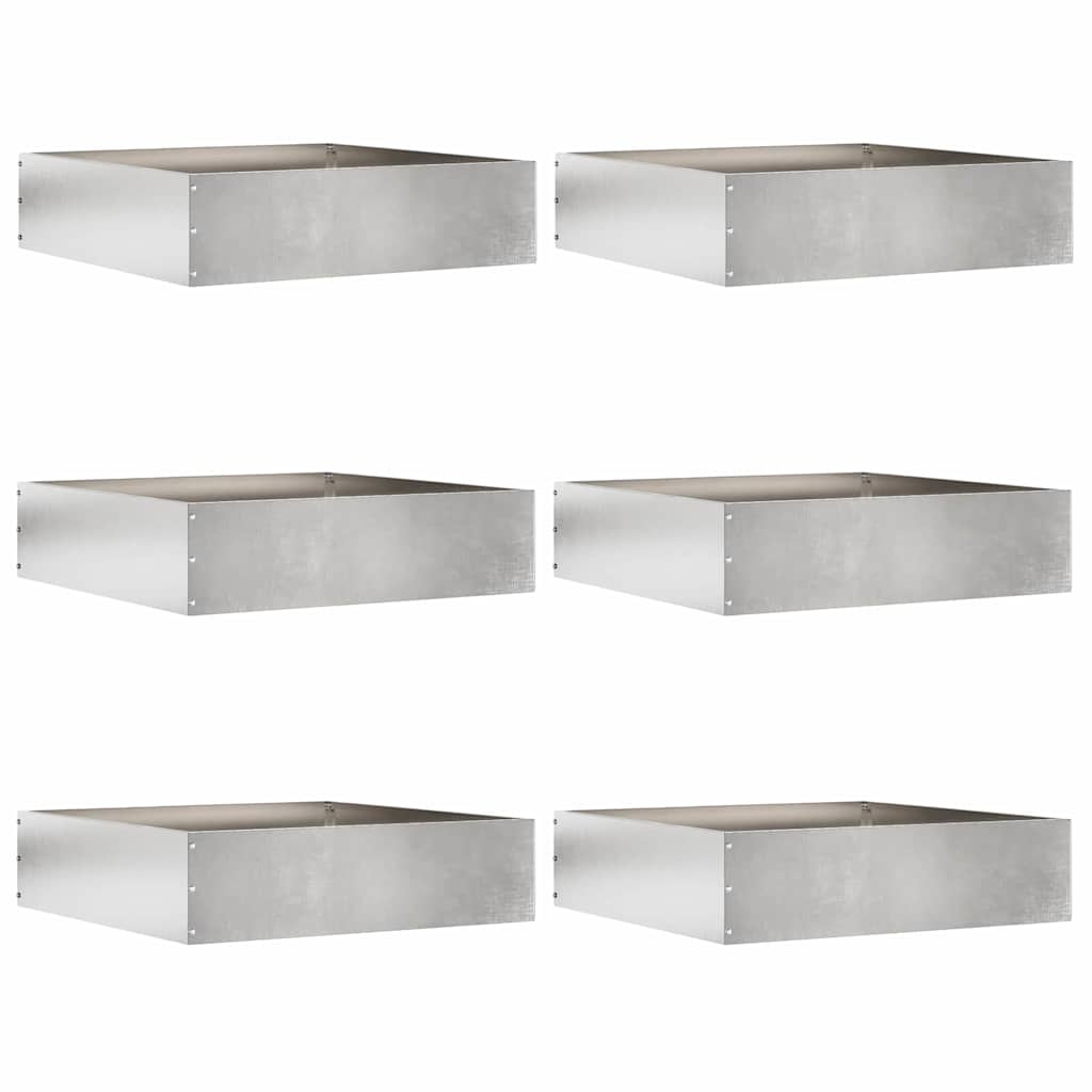 Bordura per Prato Acciaio Inossidabile 50 x 50 x 13 cm - Set 6 Pezzi Argento