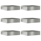 Bordura per Prato 6 pcs Argento 50 x 50 x 13 cm Acciaio zincato