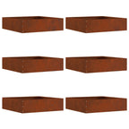 Bordura per Prato 6 pezzi Acciaio Ruggine 50 x 50 x 13 cm