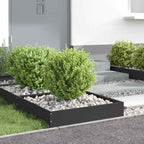 Bordura per Prato 6 pz Nero 60 x 60 x 13 cm Acciaio