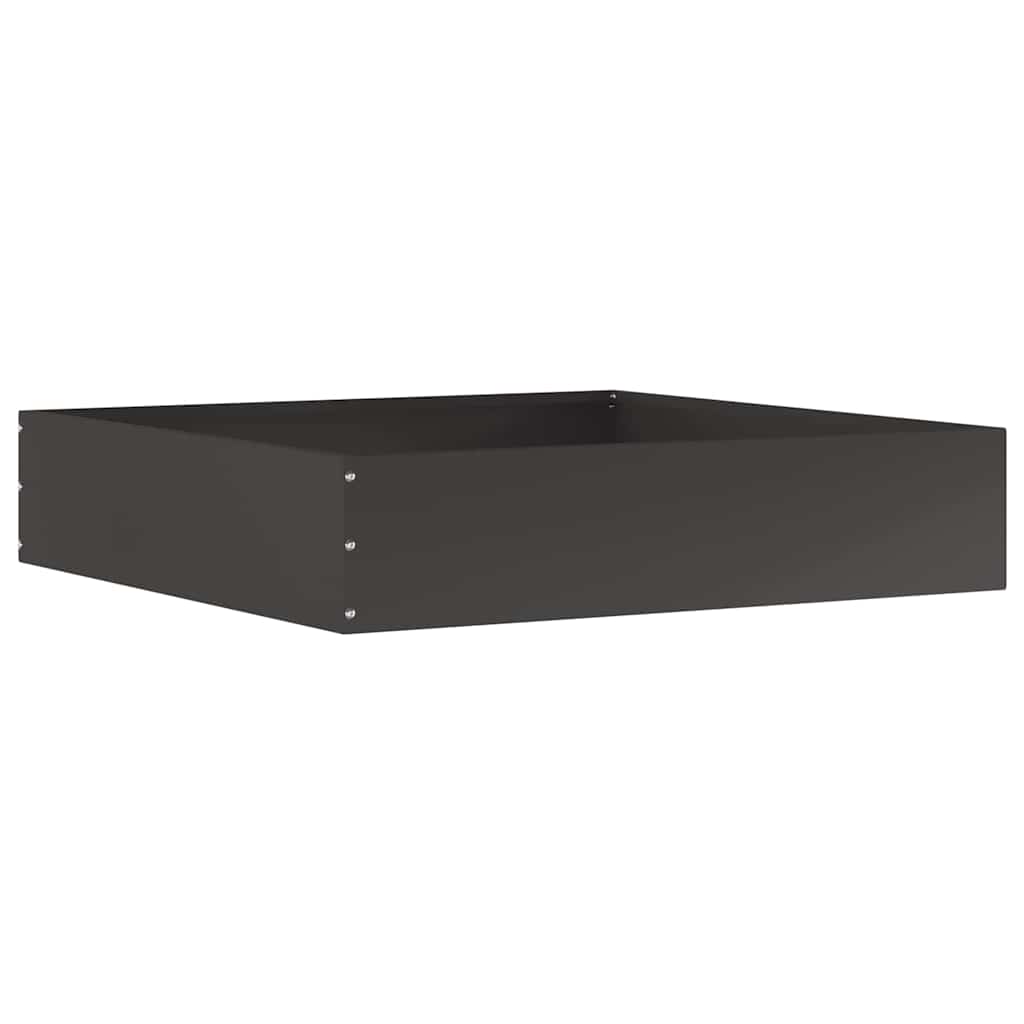 Bordura per Prato 6 pz Nero 60 x 60 x 13 cm Acciaio