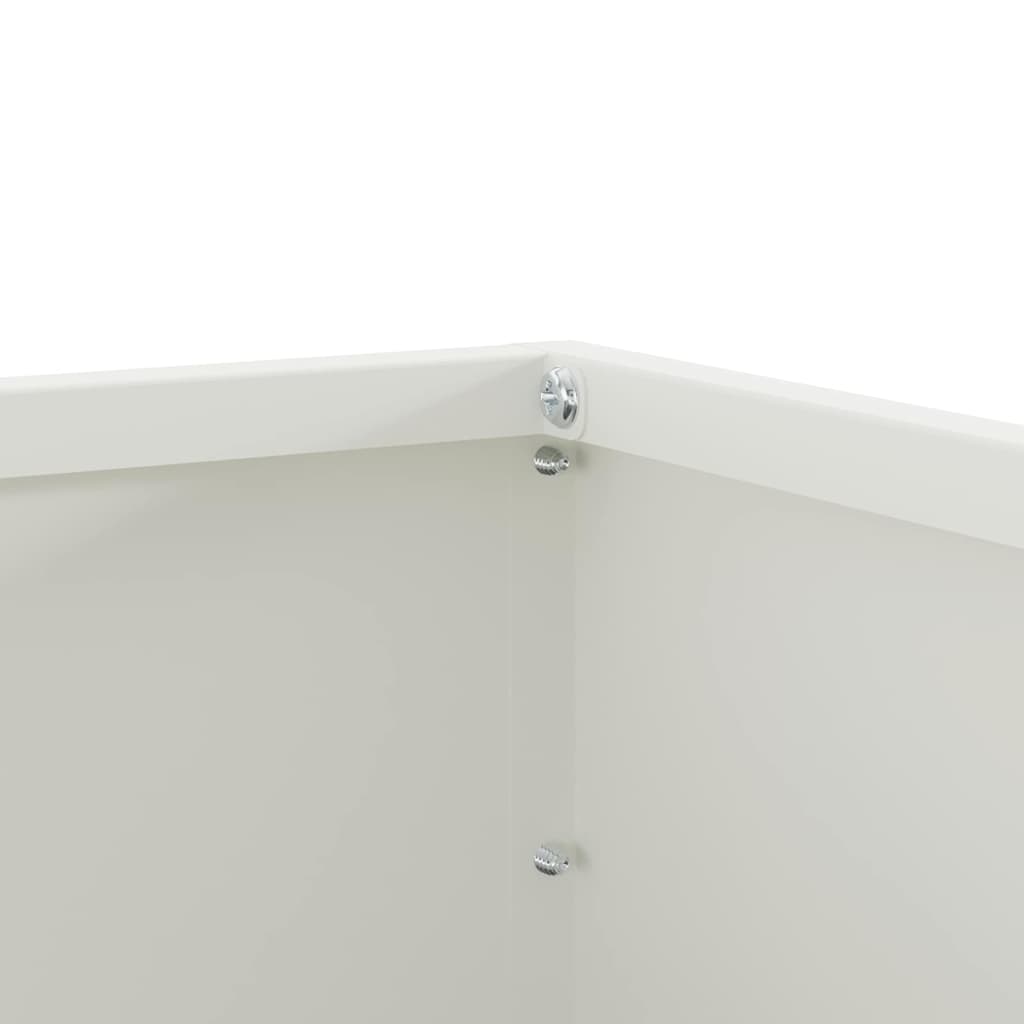 Bordura per Prato 6 pcs Bianco 60 x 60 x 13 cm Acciaio