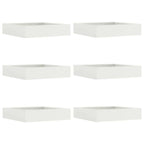 Bordura per Prato 6 pcs Bianco 60 x 60 x 13 cm Acciaio