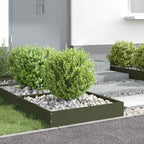 Bordura per Prato 6 pezzi Verde oliva 60 x 60 x 13 cm Acciaio