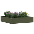 Bordura per Prato 6 pezzi Verde oliva 60 x 60 x 13 cm Acciaio