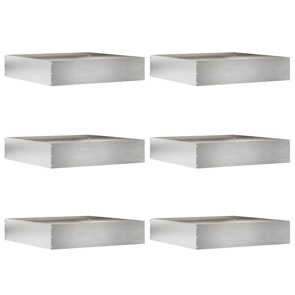 Bordura per Prato 6 pezzi Argento 60 x 60 x 13 cm
