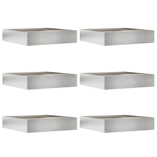 Bordura per Prato 6 pezzi Argento 60 x 60 x 13 cm