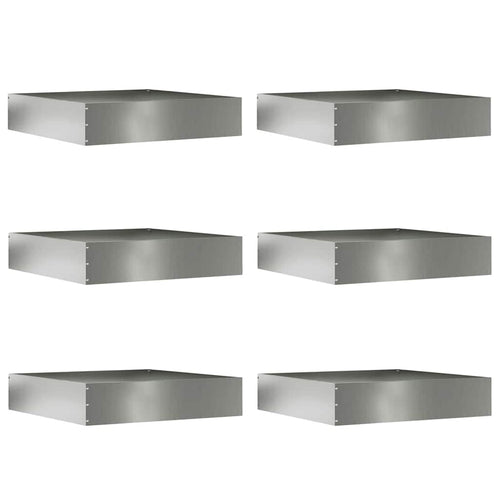 Bordura per Prato 6 pezzi Argento 60 x 60 x 13 cm Acciaio Zincato