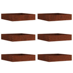 Bordura per Prato 6 pz Ruggine 60 x 60 x 13 cm