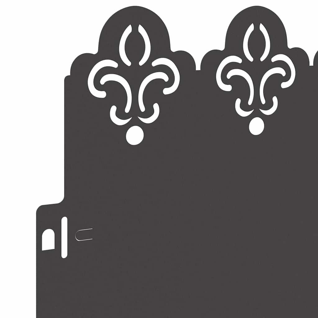 Bordure per prato 10 pz Nero 103 x 0,05 x 22 cm Acciaio