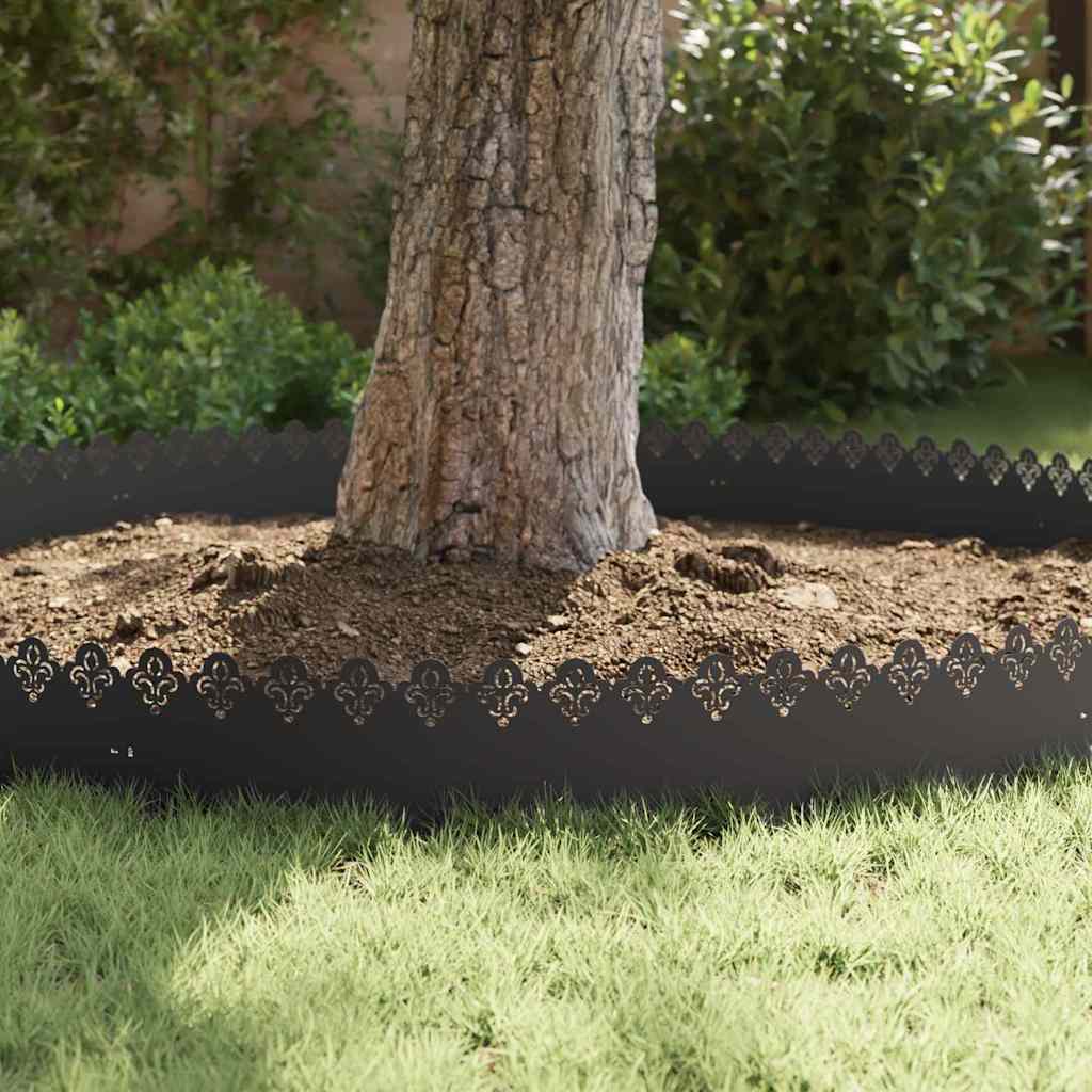 Bordure per prato 20 pezzi Nero 103 x 0,05 x 22 cm Acciaio