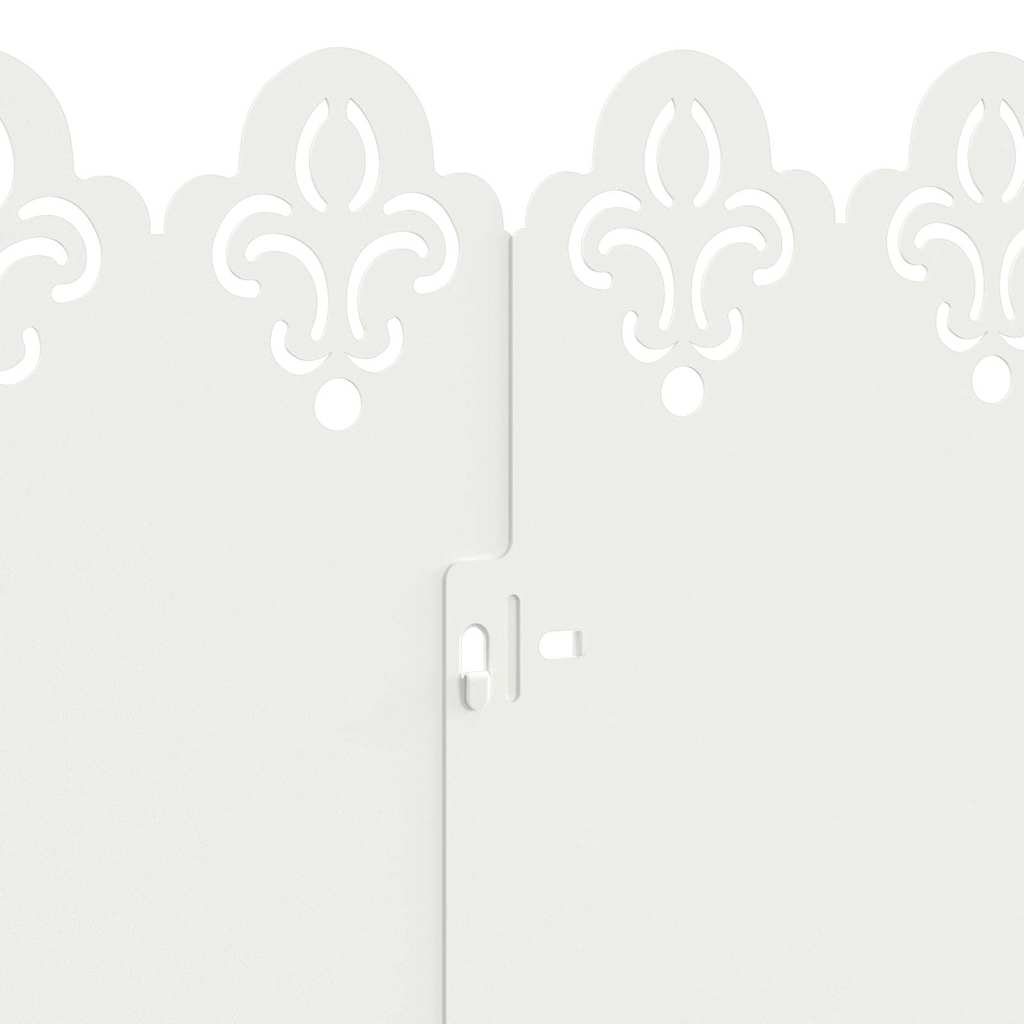 Bordure per prato 10 pezzi bianco 103 x 0,05 x 22 cm acciaio