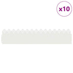 Bordure per prato 10 pezzi bianco 103 x 0,05 x 22 cm acciaio