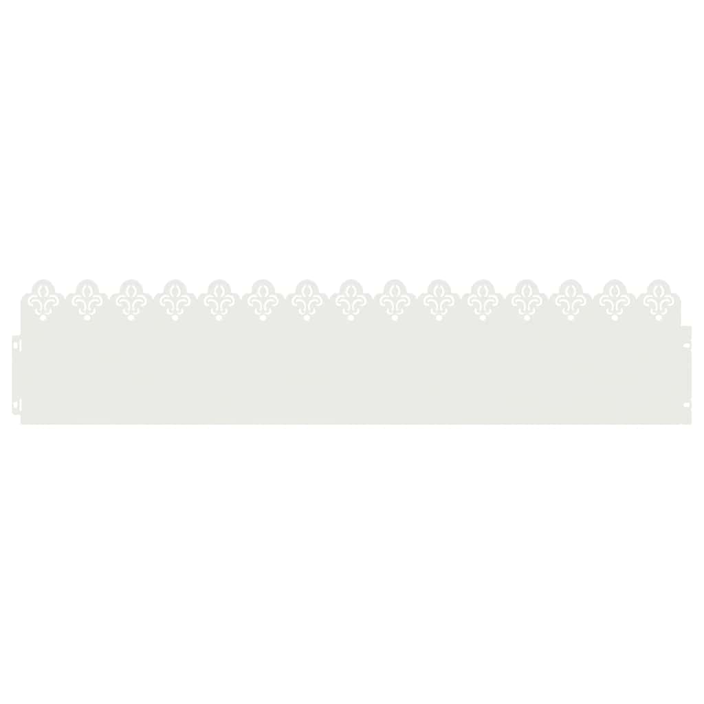 Bordure per prato 20 pezzi Bianco 103 x 0,05 x 22 cm Acciaio