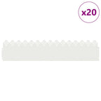 Bordure per prato 20 pezzi Bianco 103 x 0,05 x 22 cm Acciaio